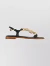 Prada Fabric And Leather Sandals With Rope Detail In Multi