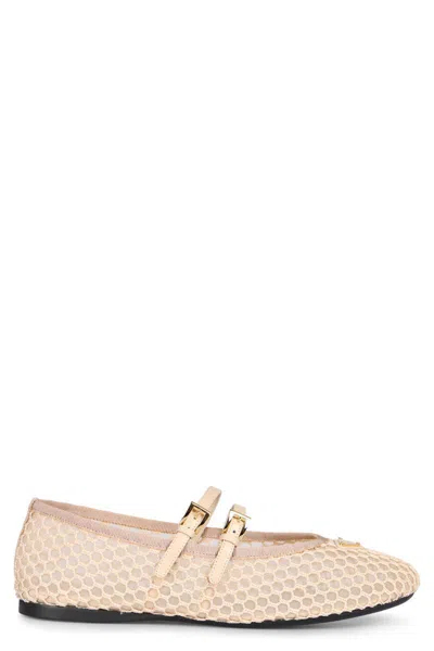 Prada Fabric Ballet Flats With Logo
