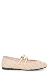 Prada Fabric Ballet Flats With Logo In Green