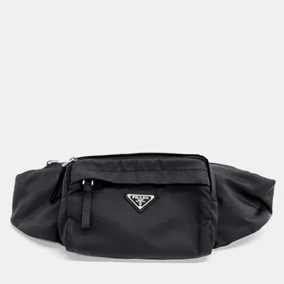 Pre-owned Prada Fabric Belt Bag In Black