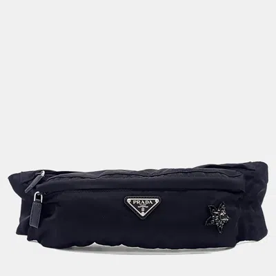 Pre-owned Prada Fabric Hip Sack In Black