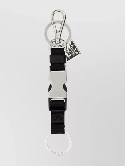 Prada Fabric Keyring Metallic Hardware