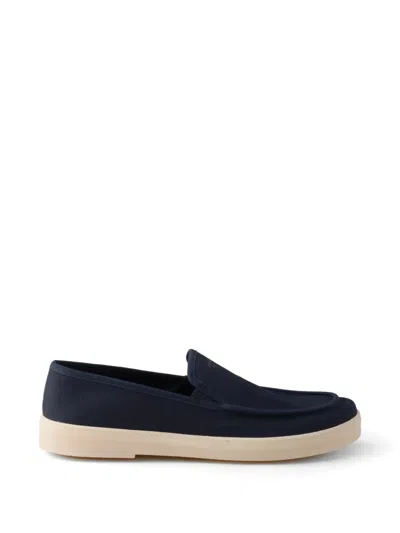 Prada Loafer Aus Stoff In Blue