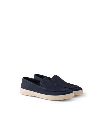 Prada Fabric Loafers In Blue