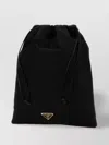 Prada Fabric Pouch With Drawstring And Logo Detail