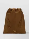 Prada Fabric Pouch With Drawstring And Logo Detail