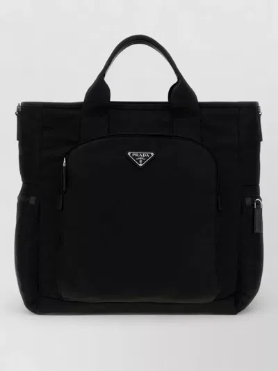 Prada Fabric Tote Bag Top Handles Shoulder Strap