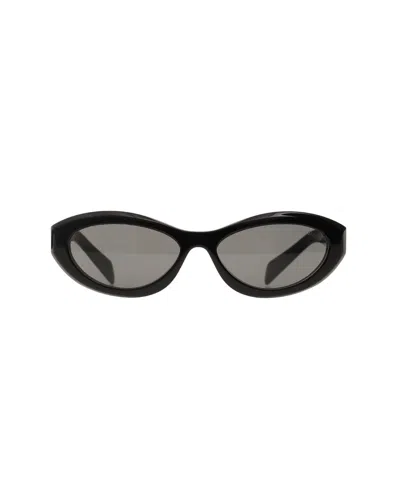 Prada Faceted Triangle Design Sunglasses In Gray