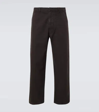 Prada Faded Cotton Chinos In Black