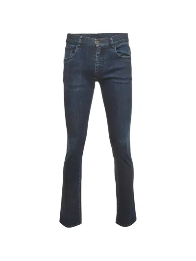 Pre-owned Prada Faded-effect Slim-fit Jeans In Blue