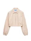 Prada Faille Blouson Jacket In Neutral