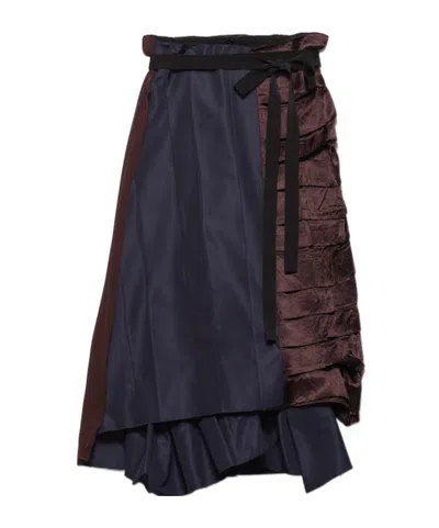 PRADA FAILLE PATCHWORK SKIRT