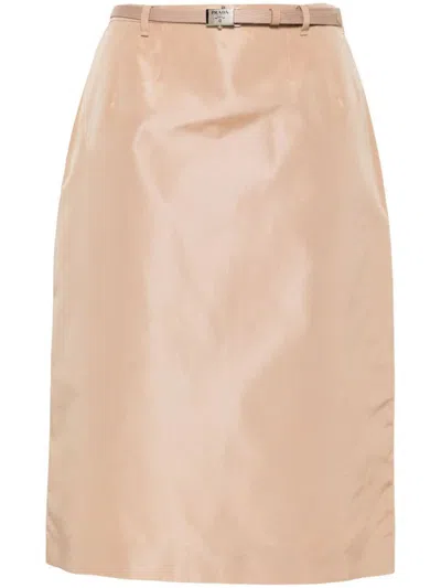 Prada Dart-detail Skirt In Nude & Neutrals