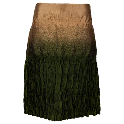Pre-owned Prada Fall/winter 2007 Runway Ombr� Textured Skirt In Black