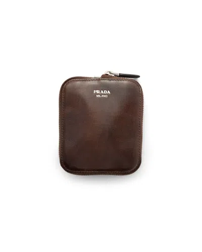 Prada Faltbare Mini-duffel-bag Aus Re-nylon Und Leder In Kakaobraun