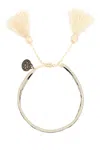 Prada Bracciale Bicolor In Pelle Scamosciata E Tessuto Donna