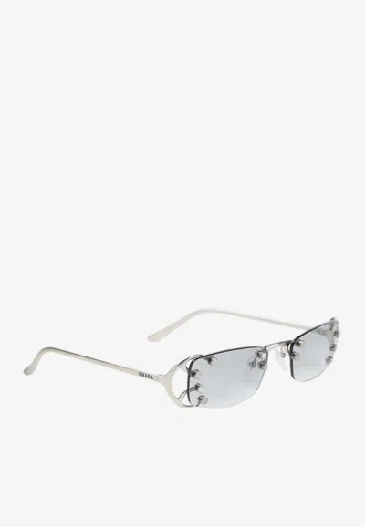 PRADA FASHION SHOW RECTANGULAR SUNGLASSES