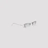 Prada Rimless Rectangular Sunglasses With Polished Metal Frames In Silver