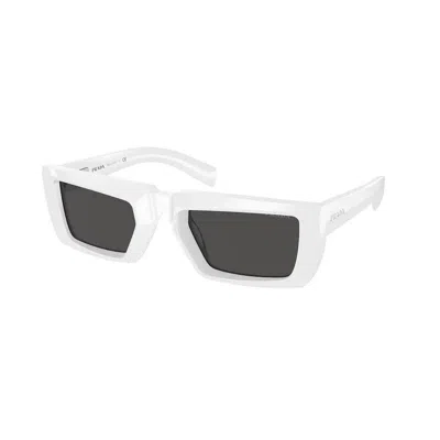 Prada Fashion Sunglasses For Men In White Acetate Frame With Dark Grey Lenses