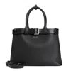 Prada Buckle Small Leather Bag With Double Belt In Black