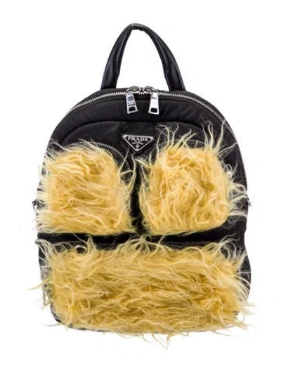 Pre-owned Prada Faux Fur Frankenstein Backpack In Multi