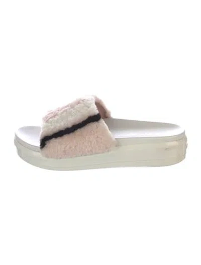 Pre-owned Prada Faux Fur Slides In Multi