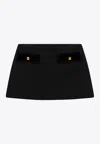 Prada A-line Mini Skirt In Black