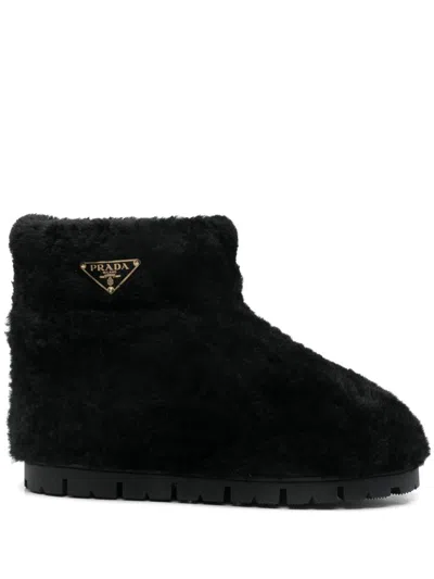 PRADA PRADA FAUX-SHEARLING BOOTS