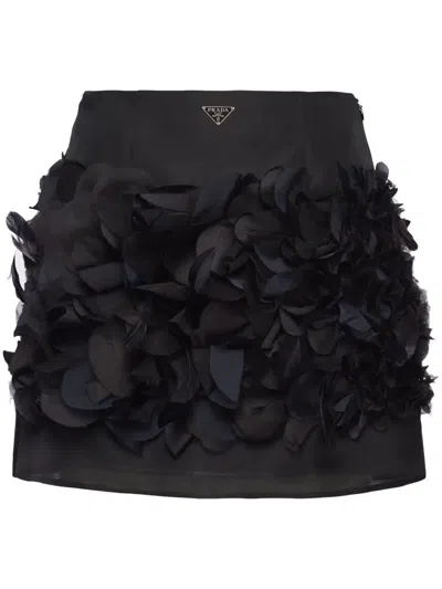 Prada Black Silk Mini Skirt
