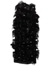 Prada Abito In Organza Decorata Donna In Black