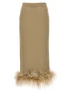 Prada Feather Midi Skirt Skirts Beige