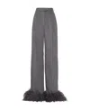 Prada Cashmere Pants With Feathers In Gray