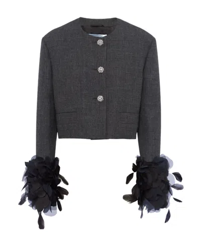 PRADA PRADA BUTTON-EMBELLISHED CROPPED JACKET