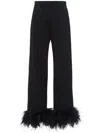 Prada Jogginghose Aus Baumwollfleece Mit Federbesatz In Black
