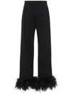 Prada Cashmere Belt Loop Belt Casual Pants In Black