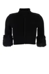 Prada Black Cotton Blend Jacket In Black