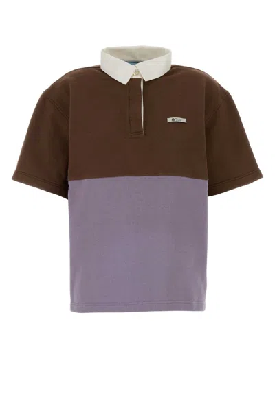 Prada Cotton Polo Shirt Short Sleeve Color Block In Multi
