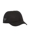Prada Felt Baseball Cap In Black