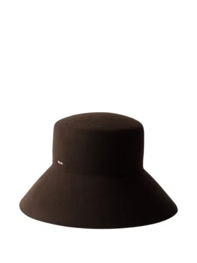 Prada Felt Hat In Brown