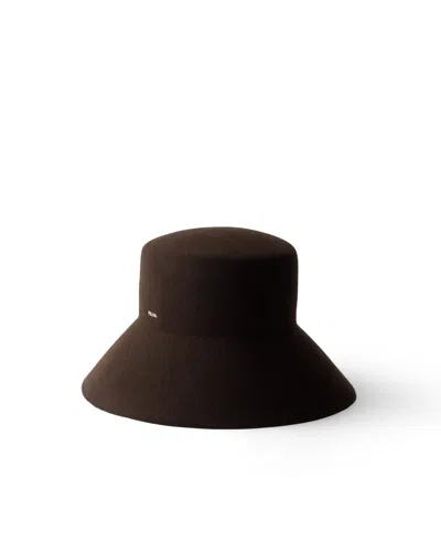 Prada Felt Hat In Brown