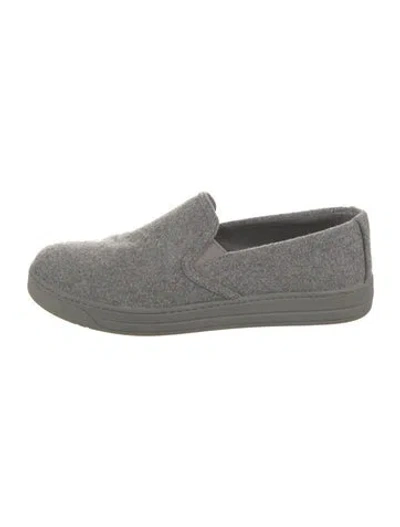 Pre-owned Prada Felt Sneakers In Gray
