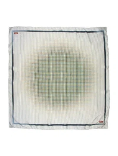 Pre-owned Prada Festival Quadri Silk Scarf In Neutral