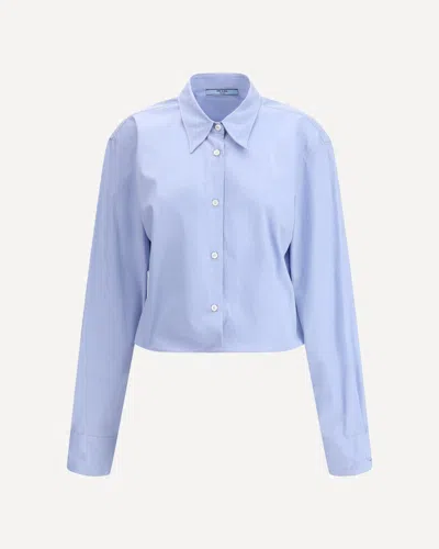Prada Fil-à-fil Shirt In Blue