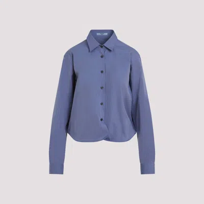 Prada Fil A Fil Shirt In Blue