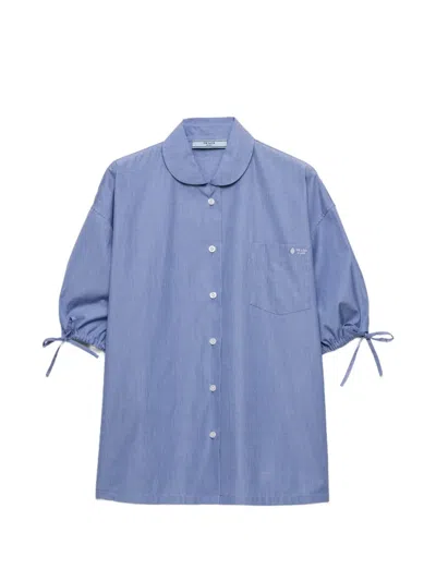 Prada Filafil Patch-pocket Shirt In Blue
