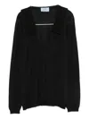 Prada Fine-knit Cardigan In Black