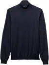 Prada Cashmere And Silk Turtleneck Sweaters In 蓝色