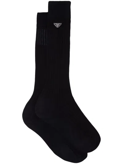 PRADA FINE-RIBBED COTTON SOCKS