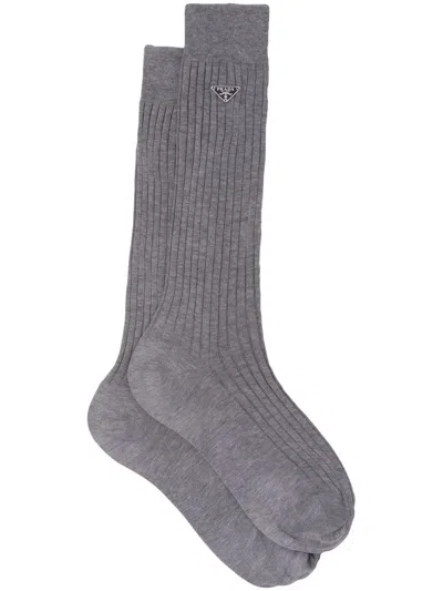 PRADA FINE-RIBBED COTTON SOCKS