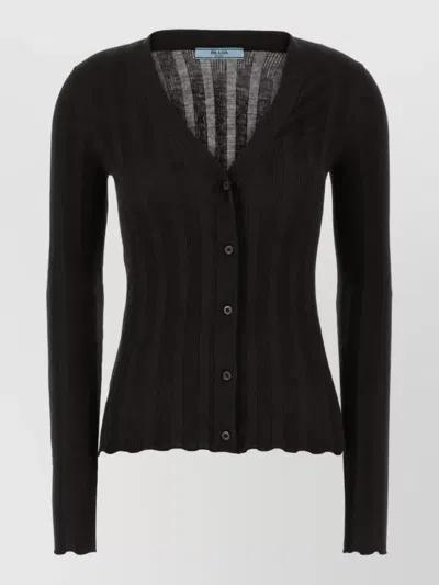 Prada Fine-knit Cardigan In Animal Print